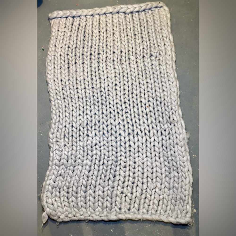 Hand Crafted Elegant Grey Hand Knit Throw